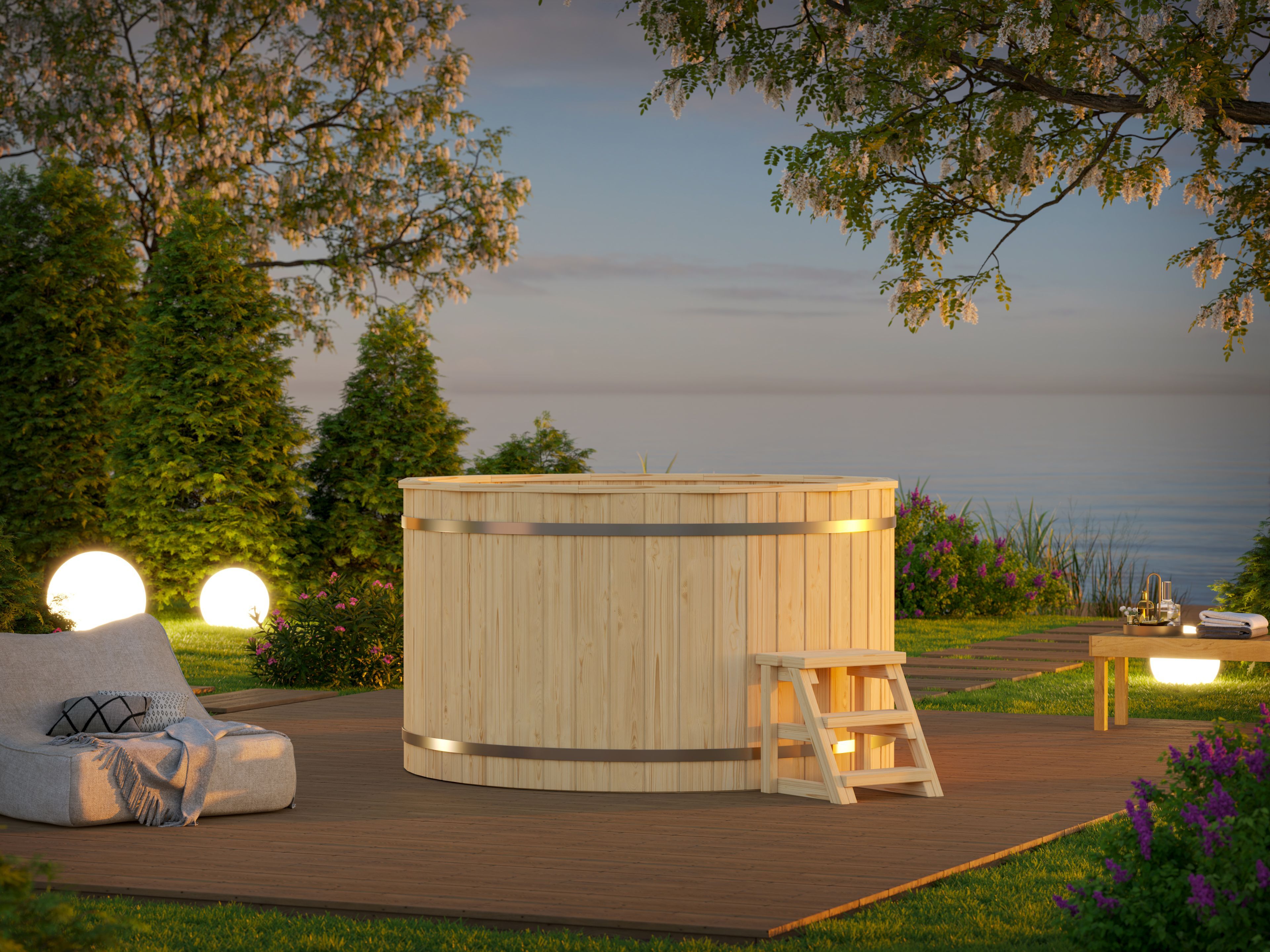 26% reduziert: Fjordholz Holzbadezuber/Hot Tub Rund ohne Ofen Unkategorisiert online kaufen