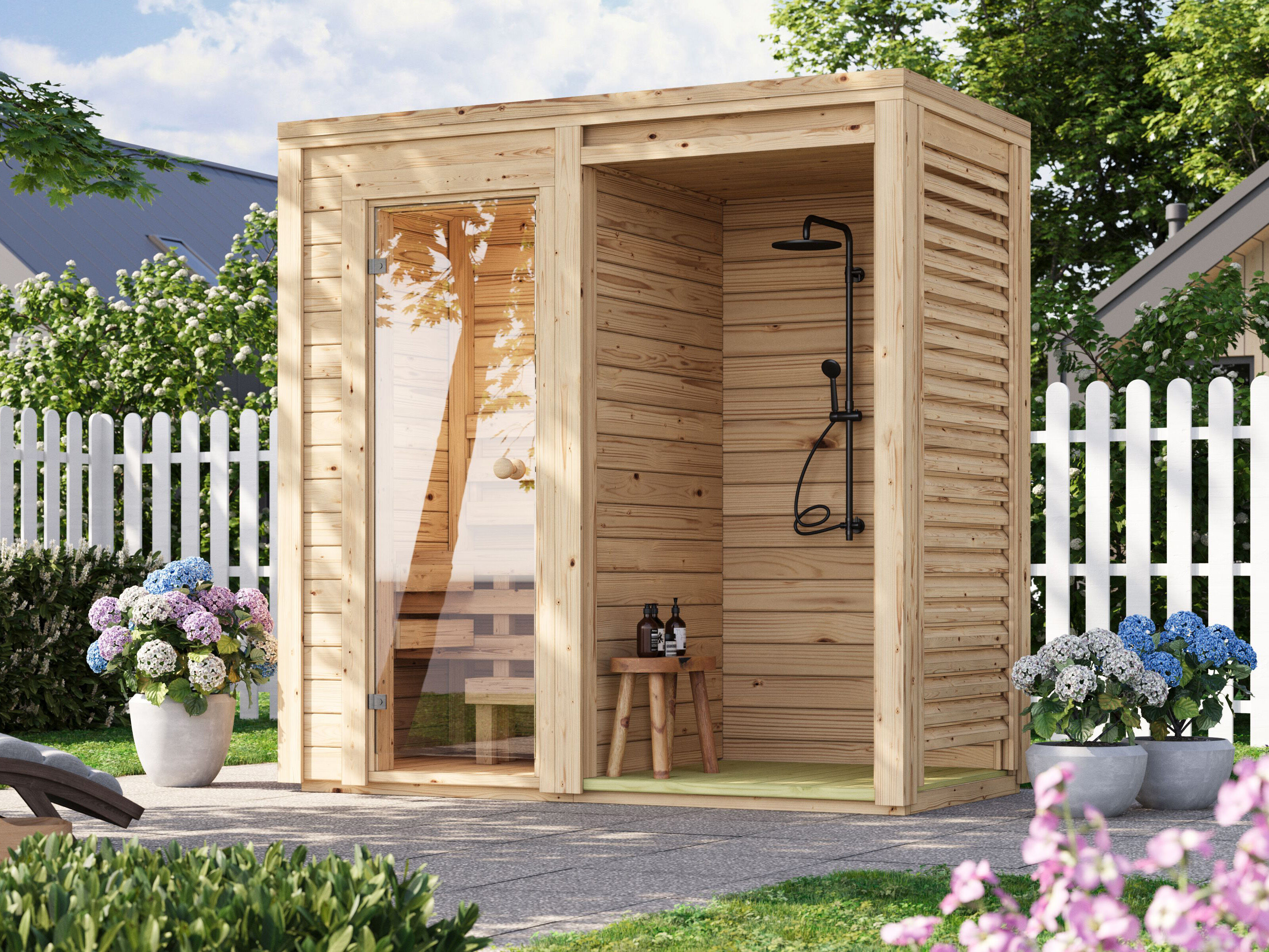 26% reduziert: Fjordholz Mini Saunahaus Modell Nick mit Dusche Unkategorisiert online kaufen