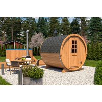 Kleine Fasssauna 2x3m | Kleine Sauna kaufen | Saunafass aus Holz | Kleine Fasssauna mit Holzofen oder Elektroofen Unkategorisiert online kaufen