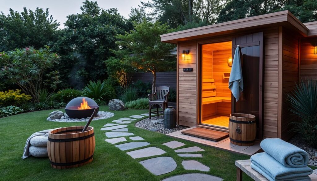 Outdoorsauna Zubehör und Komfort