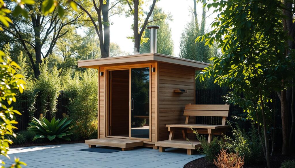 Professionelle Aussensauna Installation