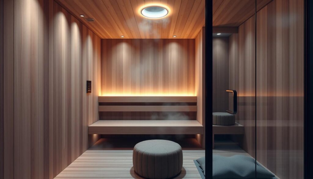 Saunadesign mit moderner Wärmequelle