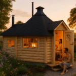 Fjordholz Grillkota mit Sauna Modell Finn 9+4m²