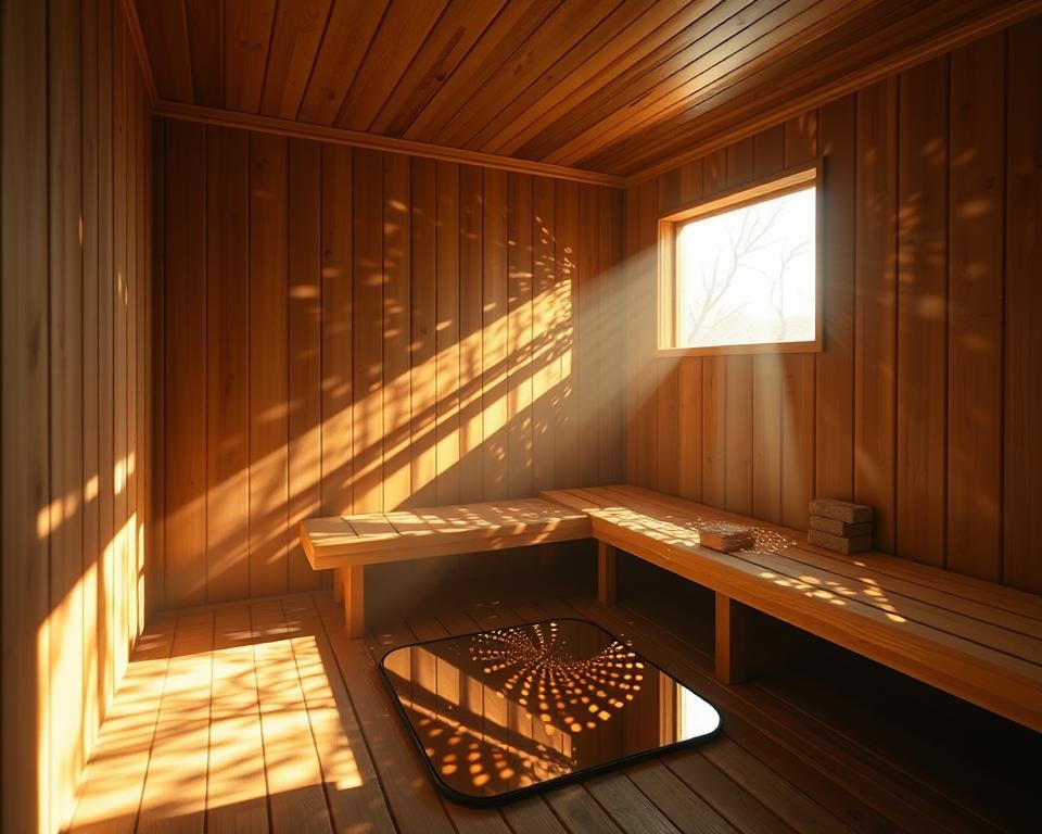 Lichtreflexion in der Sauna
