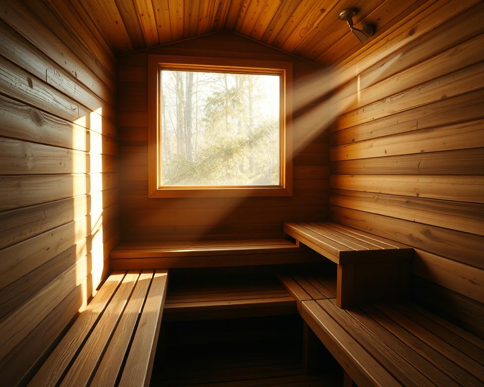 Natürliche Saunabeleuchtung durch Fenster