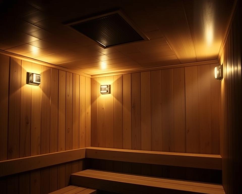 Solarbetriebene Saunaleuchten Installation