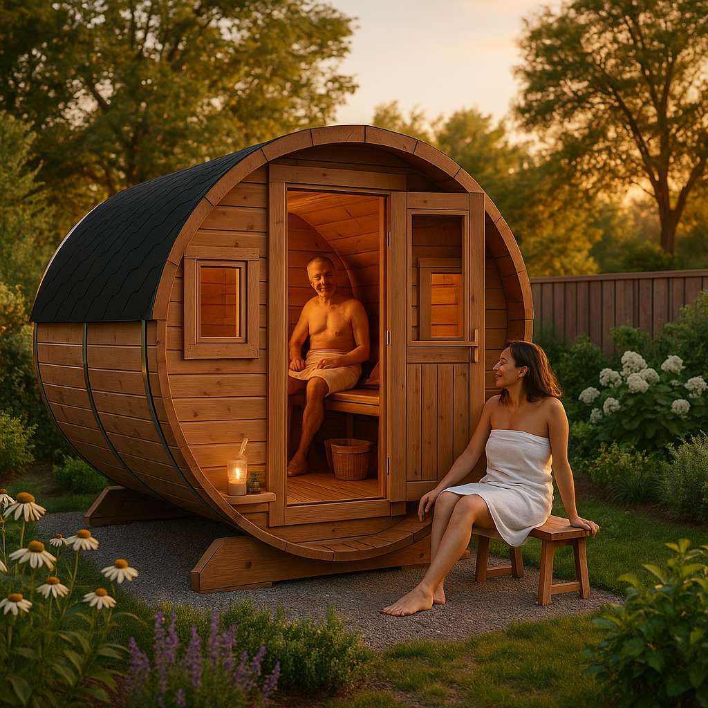 26% reduziert: Fjordholz Fass-Sauna Modell Ando