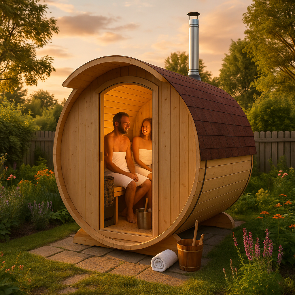 26% reduziert: Fjordholz Fass-Sauna Smilla