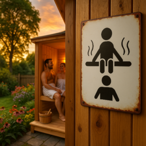Sauna Dekoschild aus Metall Design 1