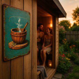 Sauna Dekoschild aus Metall Design 2