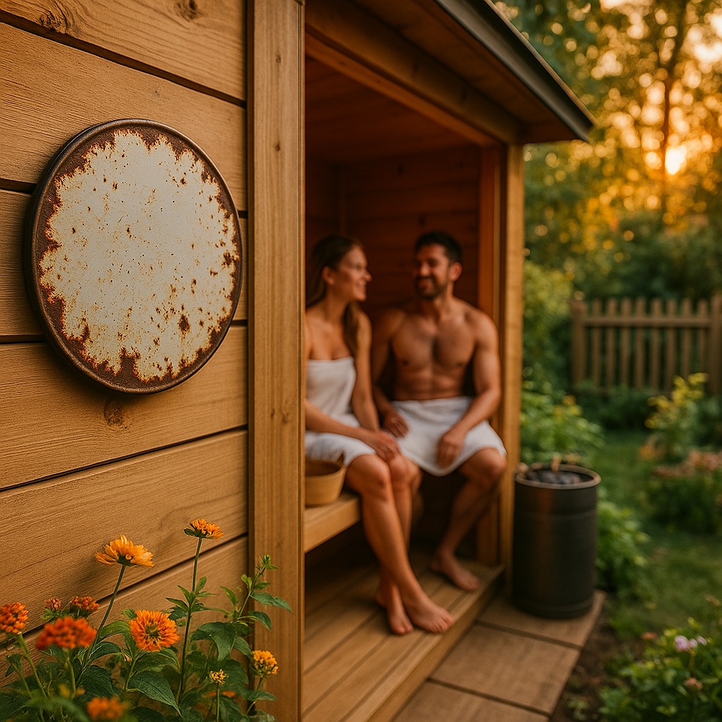 Sauna Dekoschild aus Metall Design 4