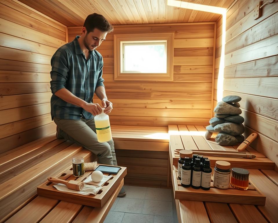 Saunaholz Pflege und Reinigung