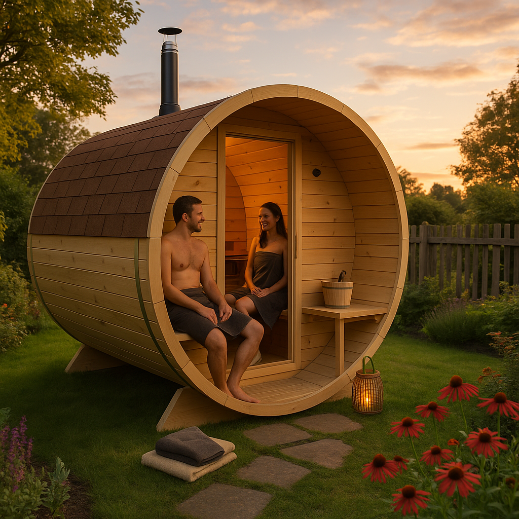 26% reduziert: Fjordholz Fass-Sauna Jona