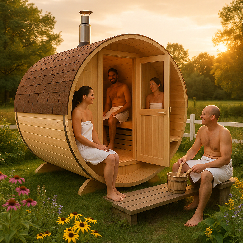 26% reduziert: Fjordholz Fass-Sauna Jonte