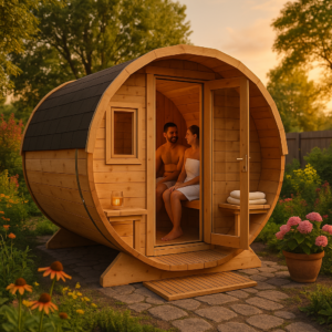 26% reduziert: Fjordholz Fass-Sauna Modell Alvin