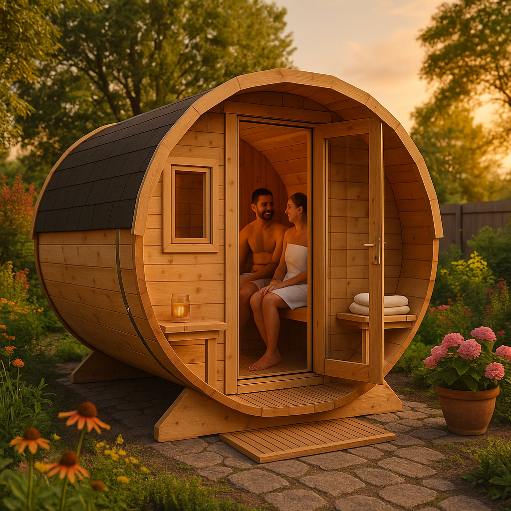 26% reduziert: Fjordholz Fass-Sauna Modell Alvin