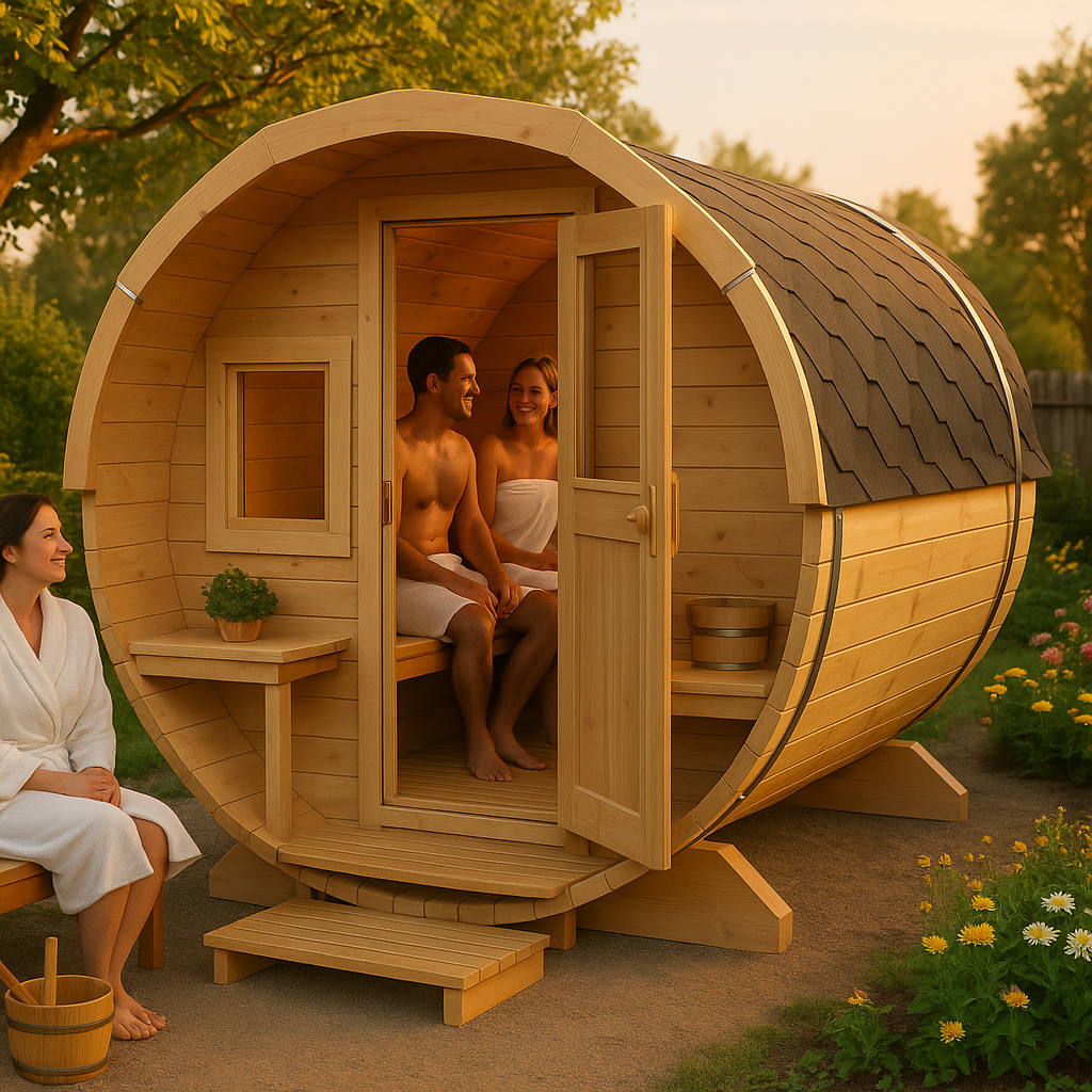 26% reduziert: Fjordholz Fass-Sauna Modell Lauri