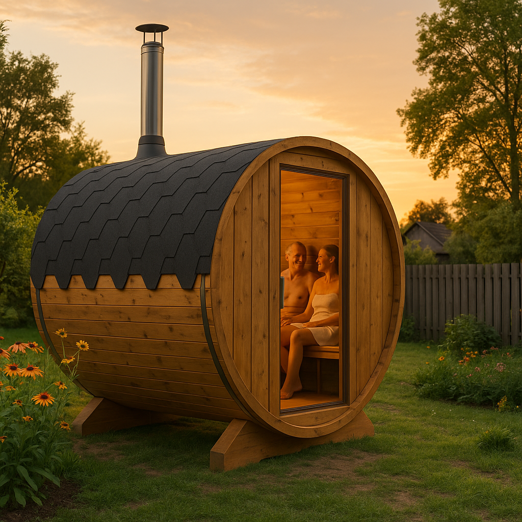 26% reduziert: Fjordholz Fass-Sauna Theo