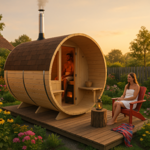 26% reduziert: Fjordholz Fass-Sauna Jona