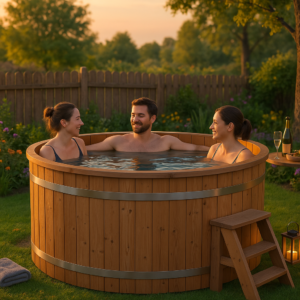 26% reduziert: Fjordholz Holzbadezuber/Hot Tub Rund ohne Ofen