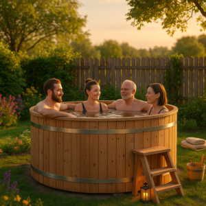 26% reduziert: Fjordholz Holzbadezuber/Hot Tub Rund ohne Ofen