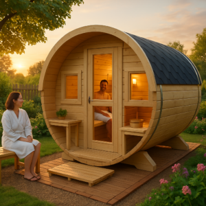 26% reduziert: Fjordholz Fass-Sauna Modell Lauri