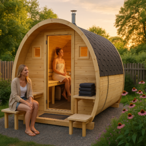26% reduziert: Fjordholz Pod-Sauna Modell 300 - Außensauna Bausat