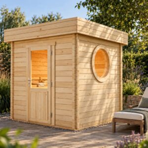 2x2m FinnTherm Cubus Compact Saunahaus mit Rundfenster für 6 P. Unkategorisiert online kaufen