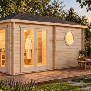 5x3m FinnTherm Saunahaus Pori mit Vorraum + Rundfenster ohne Ofen für ca. 4–5 P. Unkategorisiert online kaufen 5x3m FinnTherm Saunahaus Pori mit Vorraum + Rundfenster ohne Ofen für ca. 4–5 P. Unkategorisiert online kaufen