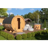 Fasssauna „Standard“ 2x3m | Sauna kaufen | Fasssauna kaufen | Saunafass aus Holz | Fasssauna mit Holzofen oder Elektroofen