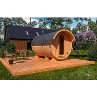 Fasssauna mit Vorraum- “Standard” 3x2m | Sauna mit Vordach | Fasssauna kaufen | Holz-Sauna kaufen