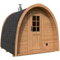 Kleine Iglu-Fasssauna 2x3m | Kleine Sauna kaufen | Saunafass aus Holz | Iglu-Fasssauna mit Holzofen oder Elektroofen