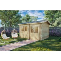 Gartensauna “Finnland” 4x3m | Gartensauna mit Vorraum | Outdoor-Sauna kaufen | Aussensauna für den Garten | Saunahaus mit Vorraum mit Sauna