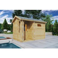 Kleine Gartensauna “Lisette” 4x2m | Gartensauna mit Vorraum | Outdoor-Sauna kaufen | Außensauna | Saunahaus mit Vorraum mit Sauna