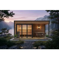 Moderne Gartensauna „Nord” 5 x 2 m mit Terrasse, mit Sauna