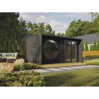26% reduziert: Fjordholz Saunahaus Modell Box Größe XL schwarz