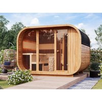 26% reduziert: Fjordholz Fass-Sauna Modell Luxe-3 Zweiraum - mit