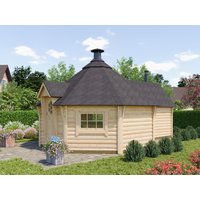 26% reduziert: Fjordholz Grillkota mit Saunaraum Modell Finn 17+4