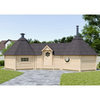 26% reduziert: Fjordholz Grillkota + Saunakota Modell Tobi  22 m²