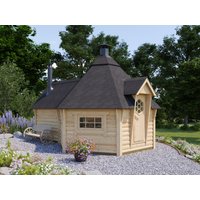 26% reduziert: Fjordholz Grillkota mit Sauna Modell Finn 9+4m²
