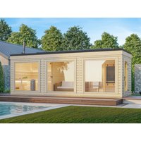 26% reduziert: Fjordholz Saunahaus Modell Panorama Cube 70 D