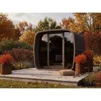 26% reduziert: Fjordholz Fass-Sauna Modell Cubus-3 Black Edition