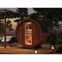26% reduziert: Fjordholz Fass-Sauna Modell Leo mit Halbrundfenste
