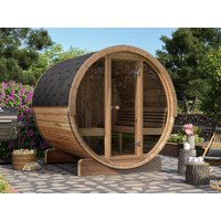 26% reduziert: Fjordholz Fass-Sauna Modell Ergonomic 180 mit Voll
