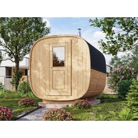 26% reduziert: Fjordholz Fass-Sauna Modell Quadro 300 cm 2-Raum