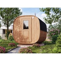 26% reduziert: Fjordholz Fass-Sauna Modell Quadro 300 cm 2-Raum