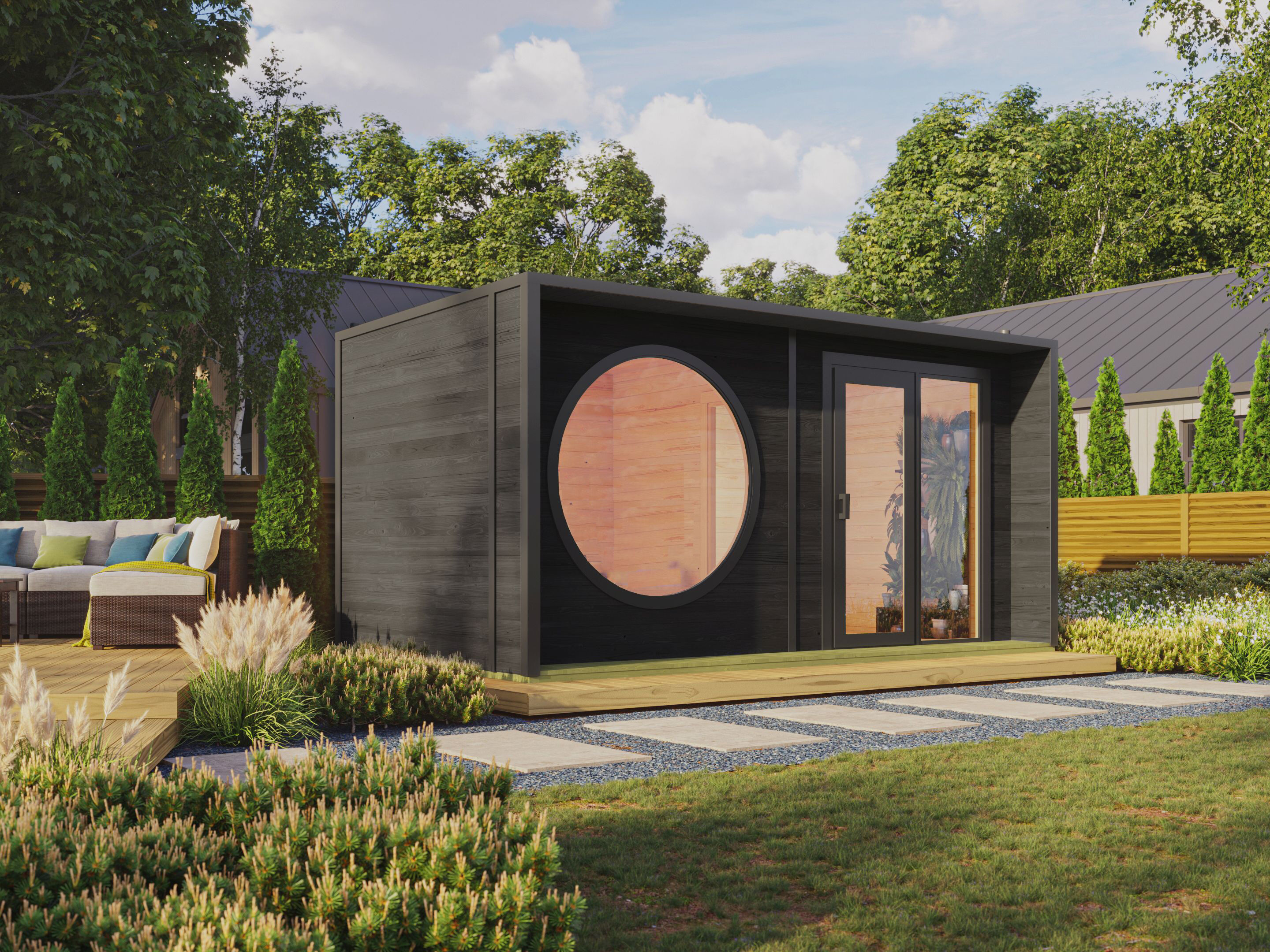 26% reduziert: Fjordholz Gartenhaus Modell Office Box Größe XL sc