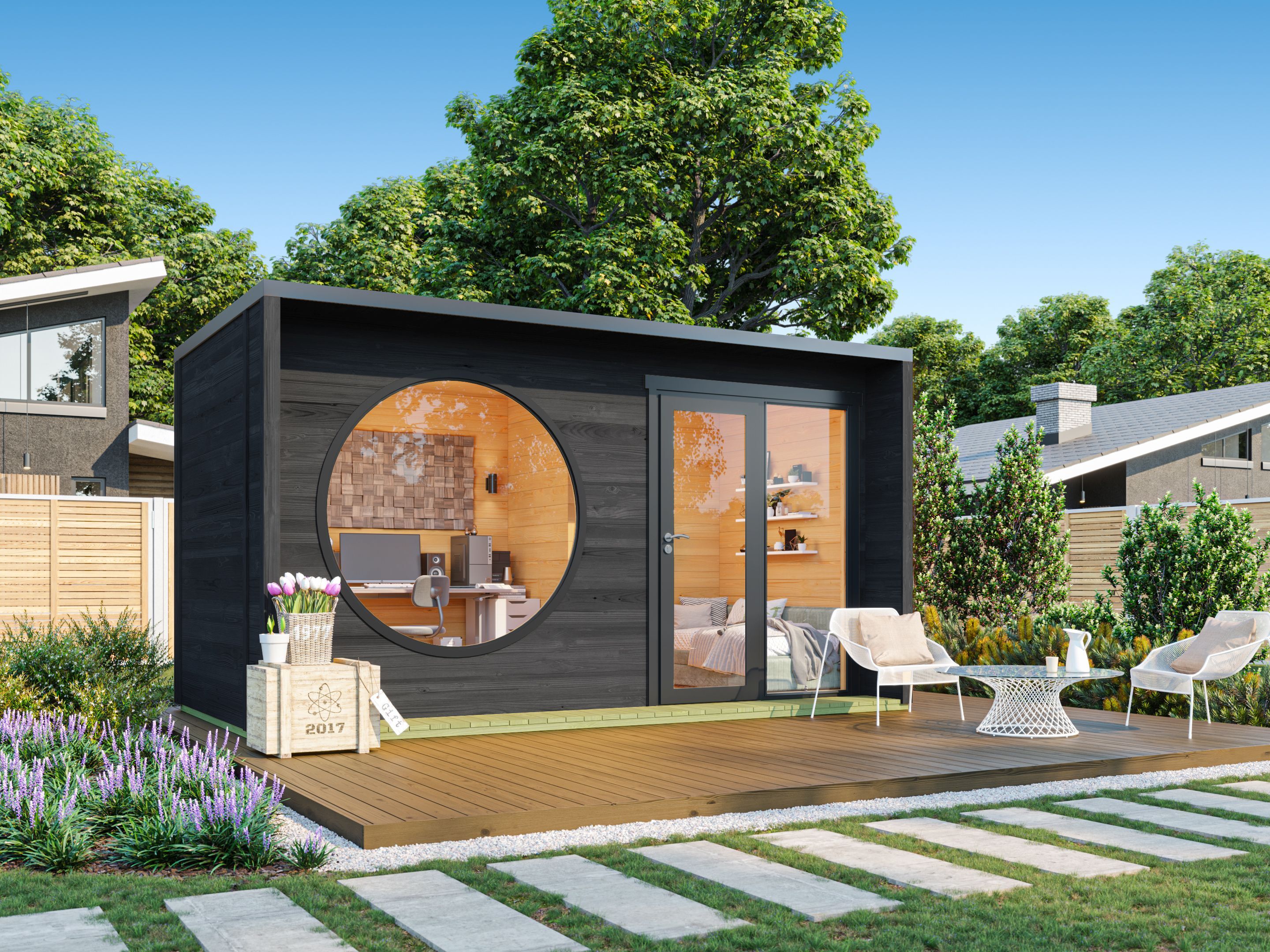 26% reduziert: Fjordholz Gartenhaus Modell Office Box Größe M sch