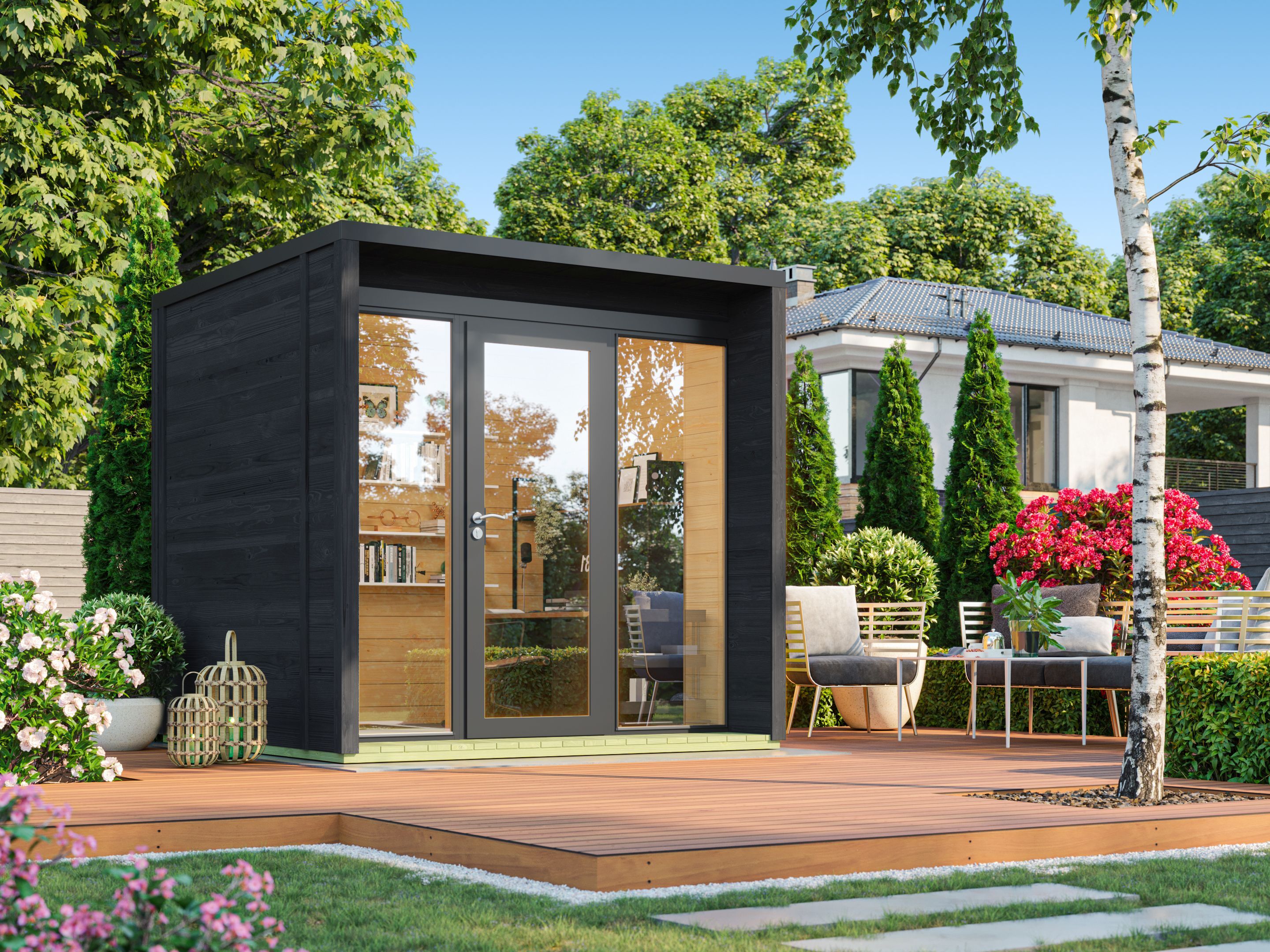 26% reduziert: Fjordholz Gartenhaus Modell Office Box Größe XS sc