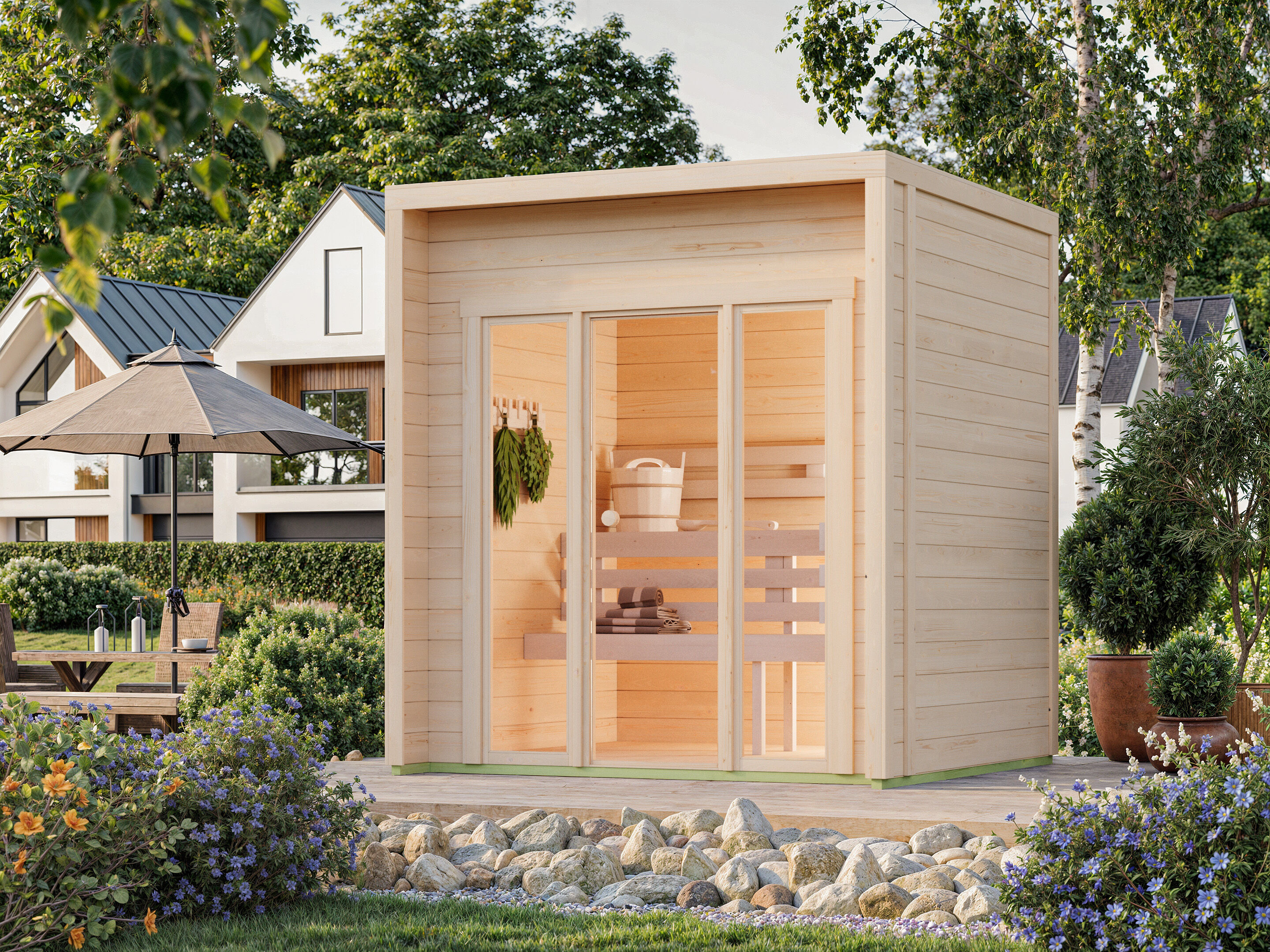 26% reduziert: Fjordholz Saunahaus Modell Patio Größe XS